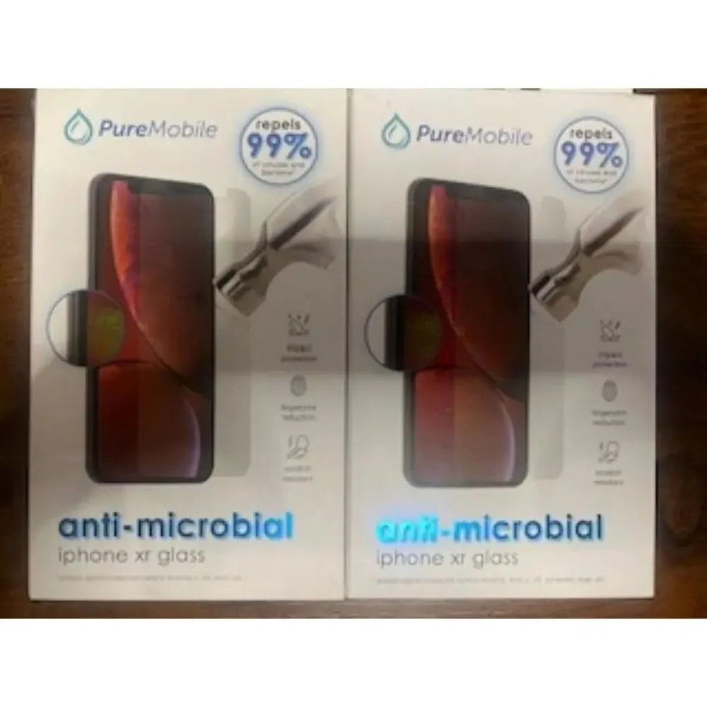 PureMobile (2 Pack) Anti-microbial invisible shield Glass iPhone XR NEW